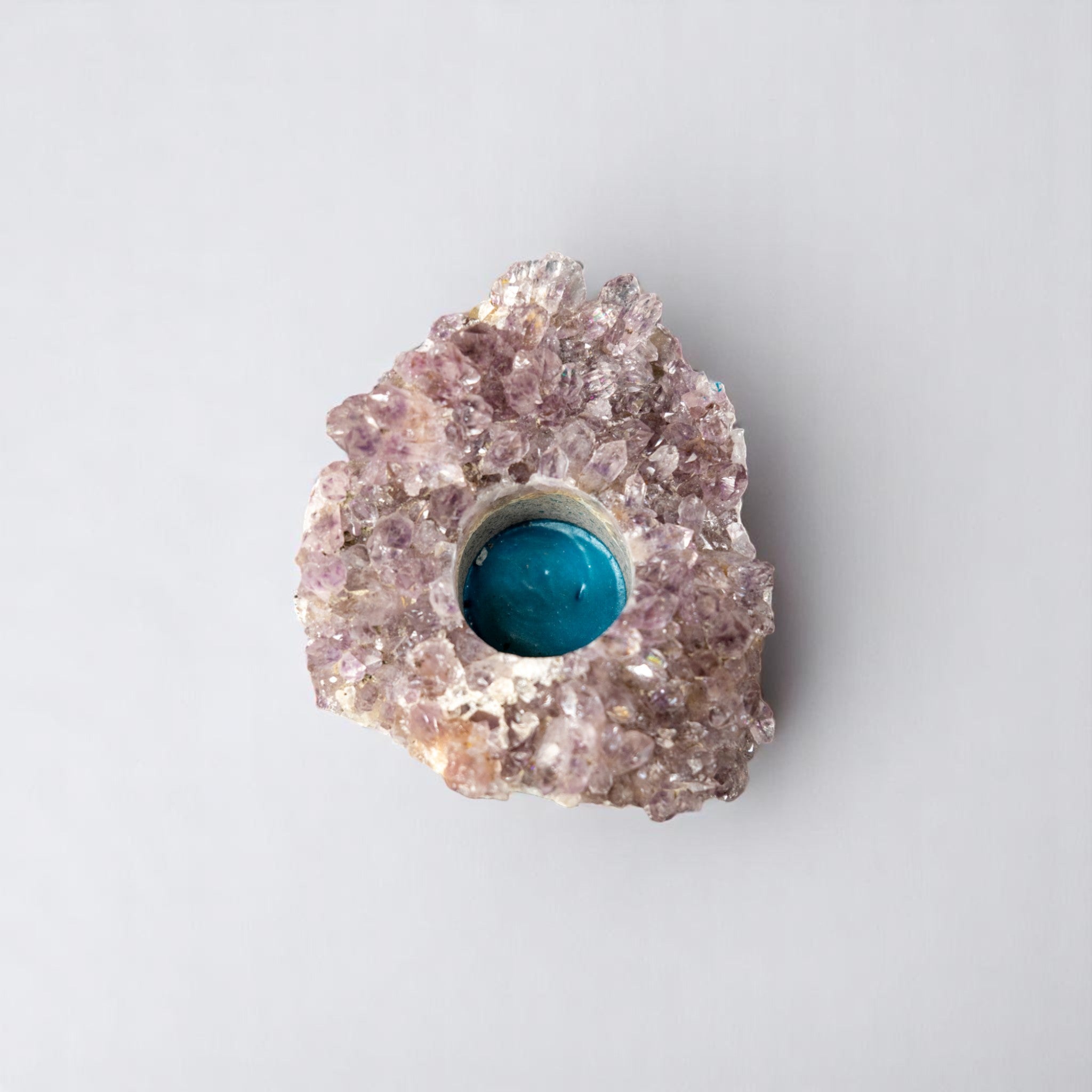 Natural Amethyst Candle Holder