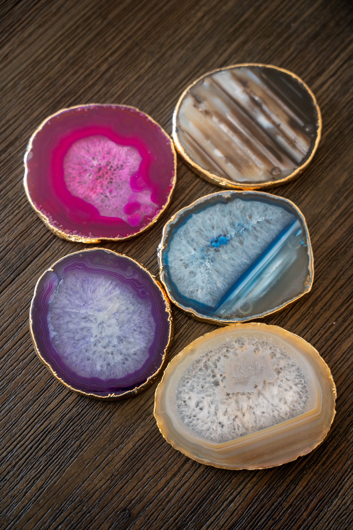 Agate Crystal Coasters Set