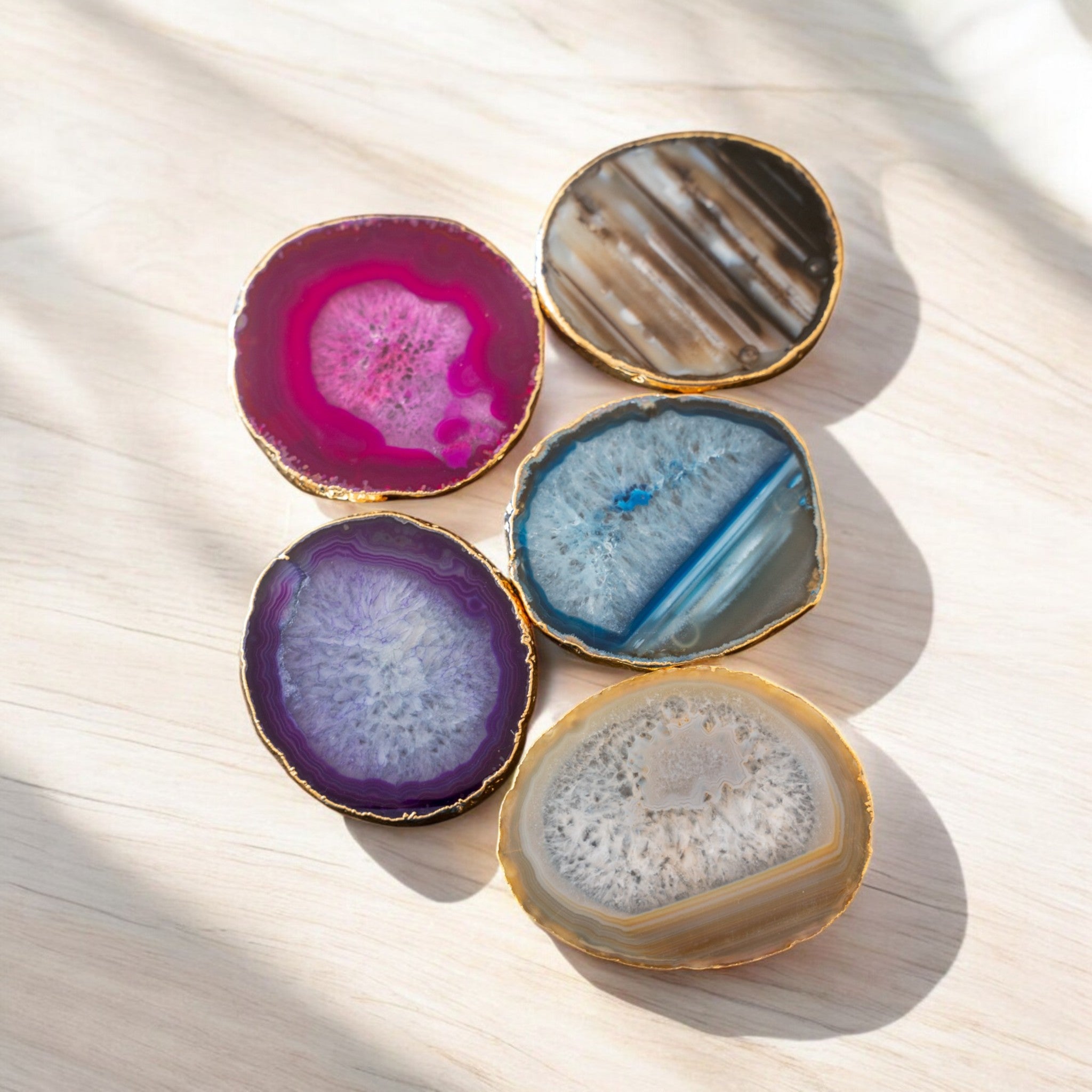 Agate Crystal Coasters Set